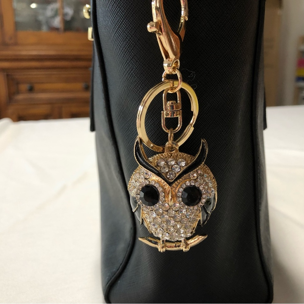 New Gold Owl Purse Charm Keychain